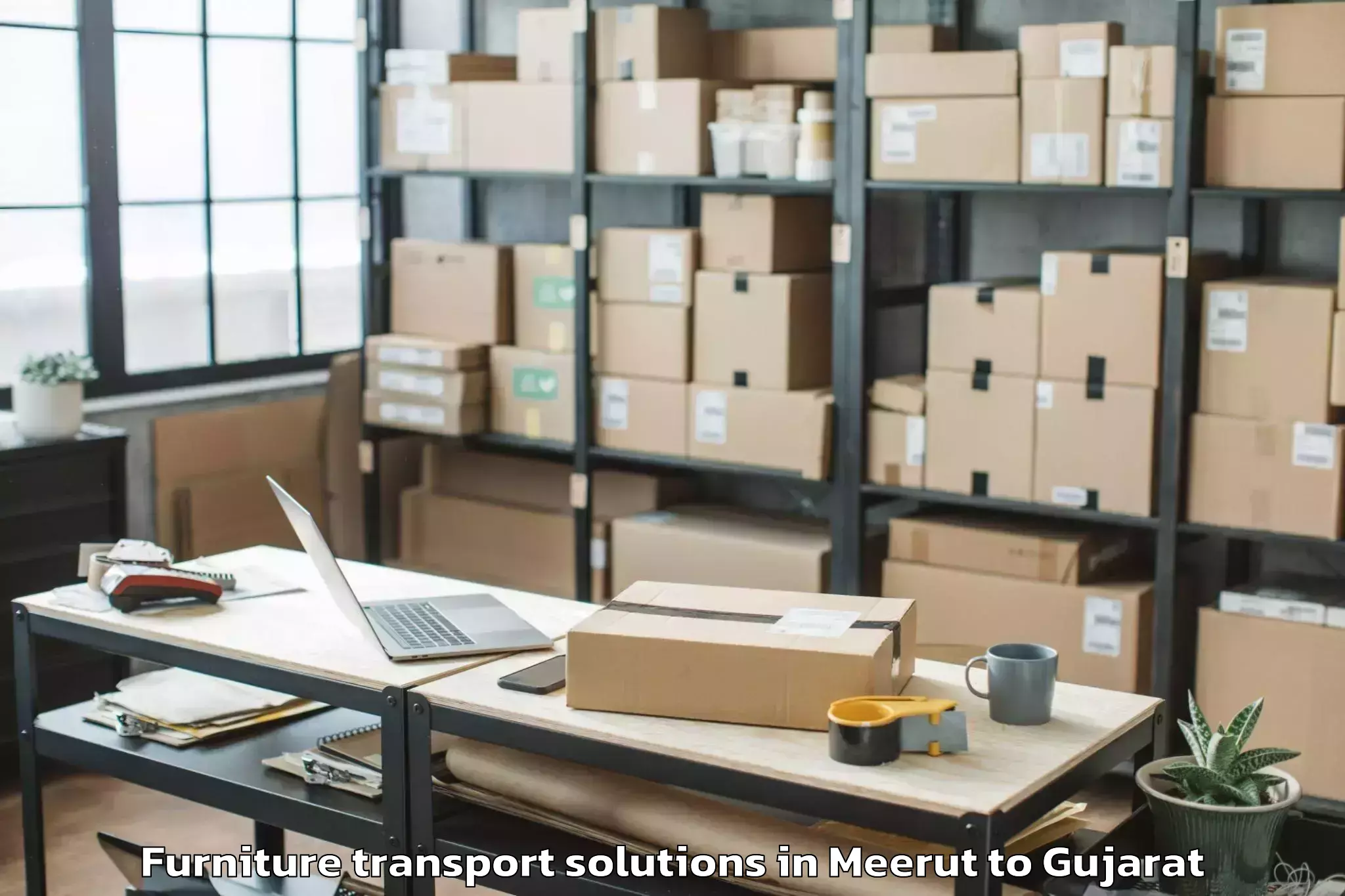 Top Meerut to Kotda Sangani Furniture Transport Solutions Available